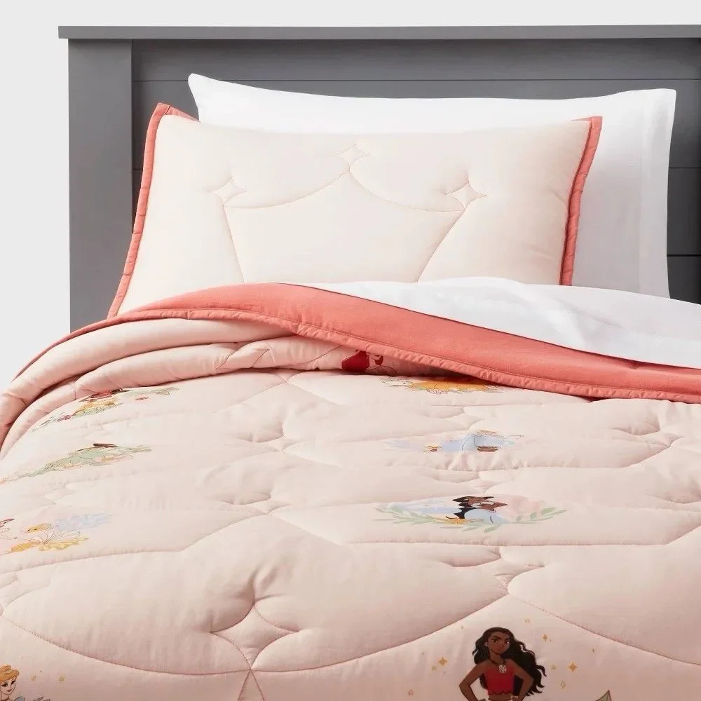 Disney Princess Kids Quilt Full Queen Pillowfort Character Bedding New